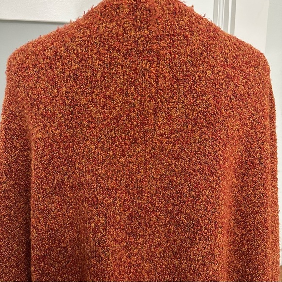 Eskandar Boucle Wool Cashmere Longer Length Cardigan OSFM Orange Handloomed - Picture 8 of 9